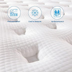 Rimensy King Mattress, 12 Inch Hybrid King Size Mattresses in a Box, Upgrade Individually Pocket Springs, Medium Firm