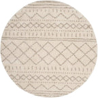 SAFAVIEH Arizona Shag Collection Area Rug - 10' Round, Ivory & Beige, Moroccan Design, Non-Shedding & Easy Care, 1.6-inch Thick Ideal for High Traffic Areas in Living Room, Bedroom (ASG741A)