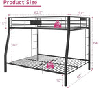 Acme Limbra Metal Frame Full XL Over Queen Bunk Bed with Ladder in Sandy Black