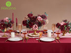 Alecono Artificial Flowers, Burgundy Silk Fake Flowers for DIY Wedding Bridal Bouquets, Red Cake Flowers for Wedding Table Centerpieces Birthday Party Home Decorations