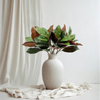 4 Pcs Magnolia Artificial Leaves Branches 25 Inch 3D Real Touch Pick Faux Magnolia Stems Fake Leaves Twigs for Indoor Outdoor Vase Filling Home Wedding Floral Arrangement Decoration