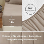 CozyLux Full Size Comforter Sets Khaki, 7 Pieces Bed in a Bag, Khaki Comforter Full Size, All Season Bedding Sets with Stitch Quilted Comforter, Flat Sheet, Fitted Sheet, Pillowcases