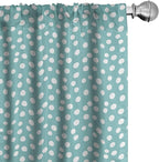 Ambesonne Turquoise Window Curtains, Retro Vintage 60s 50s Inspired Geometric Polka Dots Romantic Art Print, Lightweight Decor 2-Panel Set with Rod Pocket, Pair of - 28" x 95", White and Blue