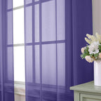 Aiyufeng Purple Sheer Curtains 72 Inch Length 2 Panels Set, Light Filtering Airy Rod Pocket Purple Window Curtain Treatment Drapes for Kitchen Bedroom Living, Each 42Wx72L Inches