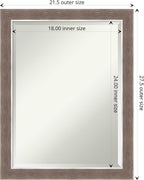 Amanti Art Brown Bathroom Mirror for Over Sink, 27x21 Noble Mocha Rectangle Vanity Mirror, Medium Casual Frame, Hangs Horizonally and Vertically, Bathroom Wall Decor, Beveled Edge