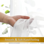 Aiyufneg White Sheer Valance for Window Curtains 24 Inch Length, Light Filtering Kitchen Valances, Small Voile Sheer Curtains for Living Room/Bathroom/Basement, Dual Rod Pocket, 2PCS, 40W x 24L Inch