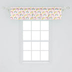 Ambesonne Cartoon Window Valance Pack of 2, Pastel Rainbows Clouds Raindrops Sky Theme, Rod Pocket Curtain Valances for Kitchen Bedroom, 42" X 12", Rose and Multicolor