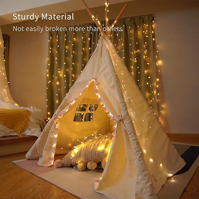 Homemory 200 LED Battery Operated Long Fairy Lights, 66FT Fairy String Lights with Remote, 8 Modes Copper Sliver Wire Lights, Waterproof Christmas Twinkle Lights Wedding Bedroom, Warm White