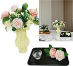 Artificial Flowers 25pcs Fake Roses, Pinkish White Foam Rose Faux Flower for Wedding Bouquet Bridal Shower Centerpieces Floral Arrangements Home Decorations Party Backdrops Table