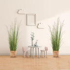 Artificial Plant, 47in Tall, 2pk Grass, Faux House Plant in Pot, Indoor Decorative Flowers & Plants, Housewarming Gift
