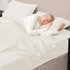 Mejoroom California King Size Sheet Set - Soft Microfiber Bed Sheets,Deep Pocket Fitted Sheet, Breathable, Wrinkle & Fade Resistant - 4 Piece (California King, Ivory)