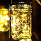 Cooo 6 Pack Solar Lanterns Outdoor Waterproof Upgraded Crystal Glass Solar Mason Jar Lights 30 LED 215% Larger SolarPanel, Anti-Rust Lid Hanging Outdoor Lanterns for Patio Garden Porch