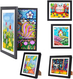 4-Pack Kids Artwork Frames Changeable - Kids Art Frame,Artwork Frames for Kids Art,Children Art Projects Kids Art Frames,8.5x11 Picture Frame for Display Kid Art work,With Storage(White)