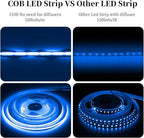 iNextStation COB LED Strip Light Blue 32.8FT 10M, DC24V CRI 93+ Dimmable Flexible LED Tape Lights for Bedroom, Kitchen, TV Backlight, Cupboard, Wardrobe, Home Lighting Decor