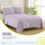 Full Size Sheet Sets - Breathable Luxury Sheets with Full Elastic & Secure Corner Straps Built In - 1800 Supreme Collection Extra Soft Deep Pocket Bedding Set, Sheet Set, Full, Lilac