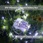 Homemory 2 Pack 33 Ft 100 LED Fairy Lights Battery Operated String Lights with Remote Waterproof 8 Modes Firefly Twinkle Christmas Lights for Outdoor Wedding Decorations(Cool White)