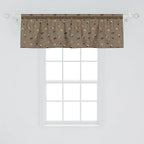 Ambesonne Dog Lover Window Valance Pack of 2, Repetitive Pattern of Pet Heads Paw Prints and Bones, Rod Pocket Curtain Valances for Kitchen Bedroom, 54" X 18", Taupe