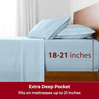 Mellanni Extra Deep Full Sheets - 4 PC Iconic Collection Bedding - Hotel Luxury, Ultra Soft, Cooling Bed Sheets - Wrinkle, Fade, Stain Resistant (Full, Aqua)