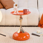 Sleek Hourglass Side Table - Stylish Modern Design Perfect for Living Rooms, Cafes, Dining Areas, Bedrooms, and Outdoors - Chic Decorative Accent (1, Hermes Orange)