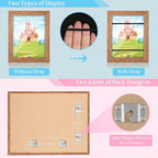 [3-Pack] Kids Art Frames, 8.5x11 Front Opening Kids Artwork Frames Changeable, Dark Woodgrain Artwork Display Storage Frame for Wall, Holds 50 Pcs, for 3D Picture, Crafts, Children Drawing, Hanging