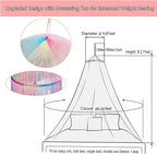 Eimilaly Princess Rainbow Bed Canopy with Unicorn Castle Glow in The Dark, Bed Canopy for Girls Room Decor or Fairy Theme Party