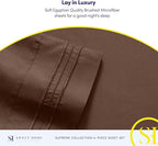 King Size Sheets - Breathable Luxury Bed Sheets with Full Elastic & Secure Corner Straps Built In - 1800 Supreme Collection Extra Soft Deep Pocket Bedding Set, Sheet Set, King, Brown