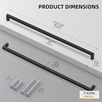 goldenwarm Black Cabinet Pull 45 Pack Matte Black Drawer Hardware Pulls Modern Kitchen Closet Door Handles Hardware, Black Pulls 18 Inch Center to Center, LSJ12BK458, Matte Black Cabinets Drawer Pulls