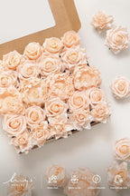Ling's moment Artificial Flowers Fake Roses Gardenia Faux Foam Peony Combo for DIY Wedding Bouquets Centerpieces Arrangements Bridal Shower Party Home Decorations, Blush, 23pcs