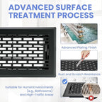 4x8 Inches 2 Pack Heavy Duty Walkable Floor Register - Easy Adjust Air Supply Lever Decorative Floor Vent Covers, Boston Design Vent Covers for Home - Matte Black