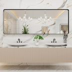 LOAAO 84x32 Inch Black Metal Framed Bathroom Mirror for Wall, Matte Black Bathroom Vanity Mirror Farmhouse, Large Rounded Rectangle Mirror, Anti-Rust, Tempered Glass, Hangs Horizontally or Vertically