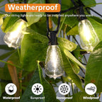 Brightever Dimmable Outdoor String Lights with Remote, 3 Colors in 1 LED Patio Light for Outside with 25+1 ST38 Edison Bulbs, 50FT 3 Modes Gazebo Lighting Waterproof for Camping, 2700K/4000K/5000K
