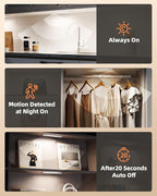 EZVALO 6-Pack Under Cabinet Lighting, 7.8" Wireless Closet Lights, 30 LED Rechargeable Motion Sensor Light, Dimmable, 3 Color Temperatures, Counter Lights for Kitchen, Pantry, Bedroom, Wardrobe