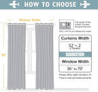 ChrisDowa 100% Blackout Curtains 90 inch Long for Bedroom with Black Liner, 2 Thick Layers Total Blackout Thermal Insulated Grommet Long Window Curtains 2 Panels Set (Burgundy, 52 x 90 Inch)