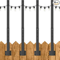 4 Pack 2.8Ft Suspension Outdoor String Light Poles for Outside String Lights Hanging,with Clip and Holder,Light Post Mounting Stand for Patio Fence Wall Garden Backyard Deck