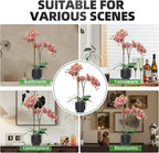 CXGS Orchids Artificial Flowers Real Touch Fake Flowers in Ceramic Pot 20" Purple Dapple Faux Orchid Plant Lifelike Silk Phalaenopsis for Centerpiece Hotel Home Indoor Decor