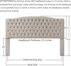 24KF Upholstered Tufted Button Linen Fabric Headboard,Comfortable Fashional Headboard King/CA King Size,Linen