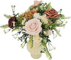 Artificial Fake Flowers 25pcs Roses, Shade of Brown Foam Rose Faux Flower for DIY Wedding Bouquets Bridal Shower Centerpieces Floral Arrangements Party Tables Home Decorations