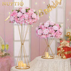 NUPTIO Flower Balls for Wedding Centerpieces - 10 Pcs 15.7 inch Diameter Fake Flower Ball Arrangement Bouquet Party Centerpieces for Tables - Pink Rose Bouquet Centerpiece Flowers for Wedding Table