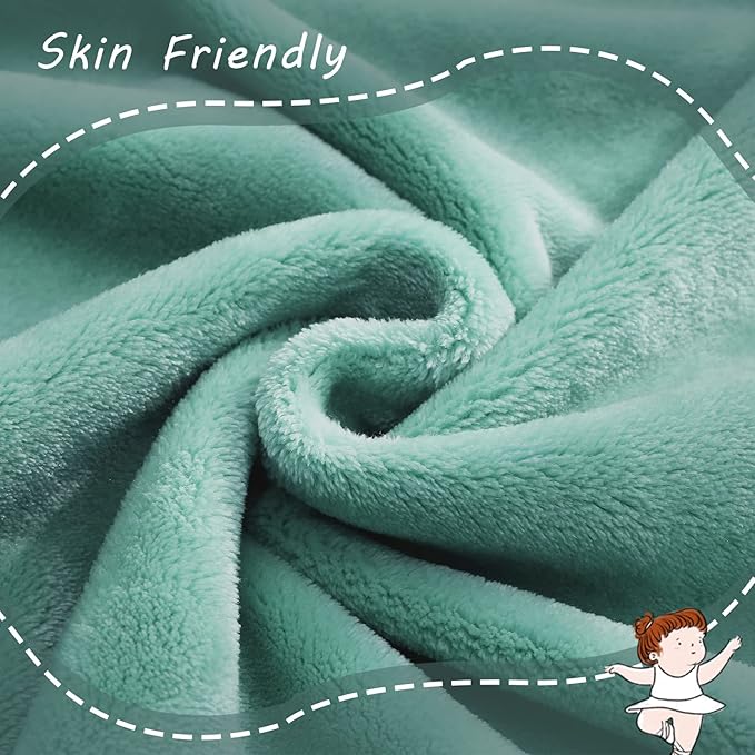 Exclusivo Mezcla Fleece Throw Blanket for Couch, Super Soft and Warm Blankets, Celadon Throw All Season Use, Cozy, Plush, Lightweight, 40x50 Inches