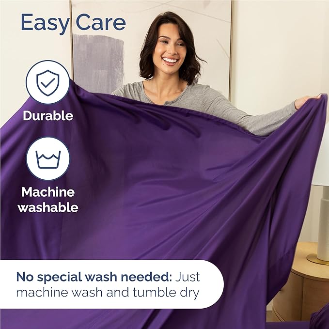 Twin XL Size 3 Piece Sheet Set - Comfy Breathable & Cooling Bed Sheets Set - Hotel Luxury Bedding for Women, Men, Kids, Teens, Boys & Girls - Deep Pockets, Ultra-Soft, Wrinkle Free - Oeko-Tex - Purple