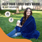 GO Premium Comfy Soft Queen Blanket - Navy Blue Fleece for Couch, Bed, Living Room, Bedroom - Large (90x90 Inches)