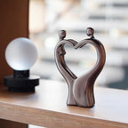 Artistic Heart-Shaped Couple Embrace Statue, 8-Inch Tall Romantic Sculpture - Meaningful Valentine's Day, for Wife, Husband, Couples - Elegant Resin Figurine for Home Decor, Wedding