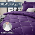 HEVUMYI Purple Twin-XL Comforter Set - 5-Piece All Season Bed in a Bag Twin-XL, Ultra Soft Bedding Set with Comforter, Flat Sheet, Fitted Sheet, Pillowcases, Pillow Shams