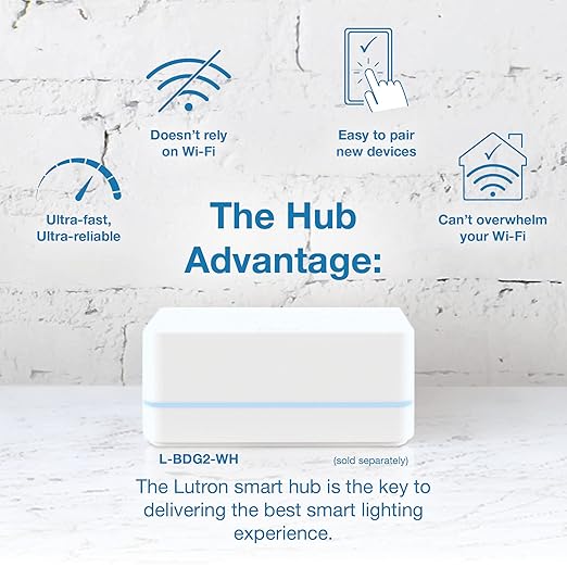 Lutron Caseta Original Smart Light Switch (Lutron Smart Hub Required), for Home, LED Lights, and Fans, 6 Amp, Single-Pole/3-Way, Neutral Required, PD-6ANS-LA-6-Pack, Almond, 6 Pack