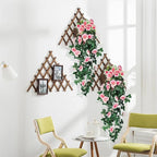 RECUTMS 4PCS Artificial Rose Hanging Flower 32 in Fake Garland for Home Room Garden Wedding Indoor Outdoor Decoration (Champagne)
