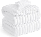 Bedsure GentleSoft White California King Size Blanket for Couch - Cozy Soft Blankets for Women, Cute Small Fleece Throws for Girls, Birthday Gifts for Women, White, 102x96 Inches