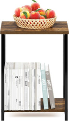 Furinno Simplistic Metal Frame End Table, 1-Pack, Amber Pine