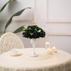 BLOSMON Flower Balls Wedding Rose Centerpieces 2 Pcs Black Fake Flowers Kissing Balls Decor Artificial Floral Arrangements Flower Bouquet of Roses Home Party Room Table DIY Decorations