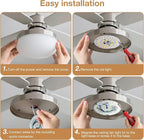4 inch LED Retrofit Light Kit for Ceiling Fan Light Replacement Panel PCB 18W 3000K 2200LM 120V CRI90 Dimmable ETL (Warm White 3000K)