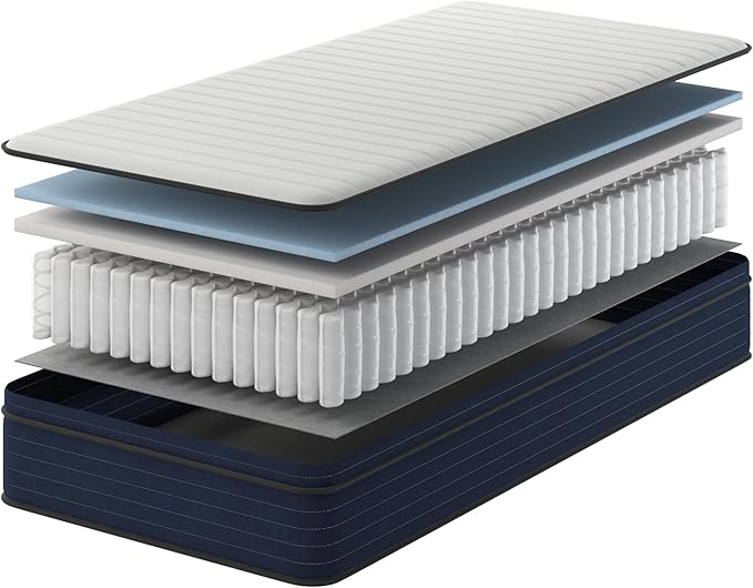 NapQueen Twin-XL Size, 12 Inch New Victoria Hybrid Cooling Gel Infused Pocket Spring and Memory Foam Mattress, Bed in a Box, CertiPUR-US Certified